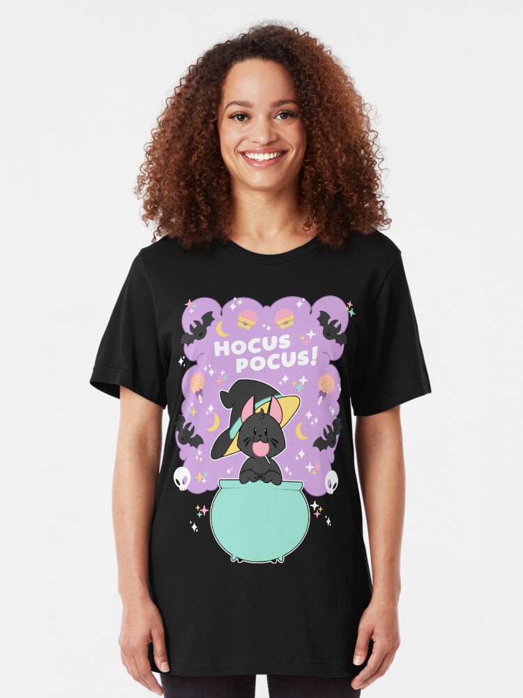 Alternate view of Hocus POCUS! Lucky the Black Cat Slim Fit T-Shirt