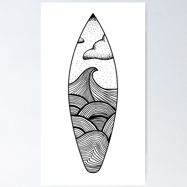 Planches de surf Poster - Affiches en noir et blanc