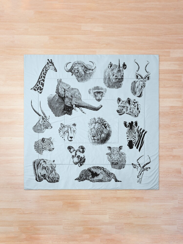 Alternate view of African Wildlife Safari Sightings Comforter