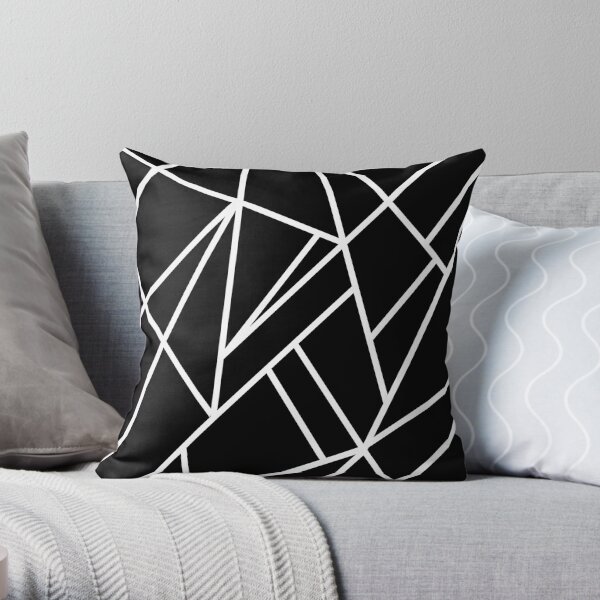 Classic Black White Geo #1 #geometric #decor #art Throw Pillow