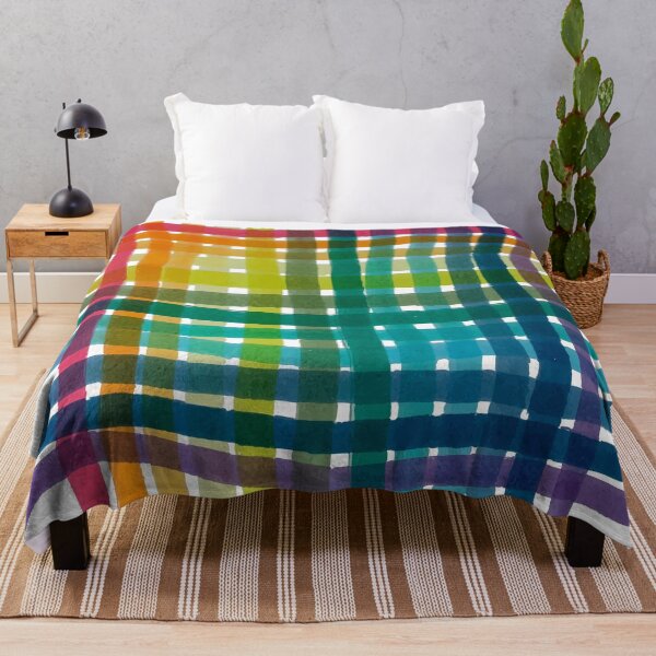 Item preview, Bright Rainbow Hand Drawn Plaid designed and sold by AmyFarfan.