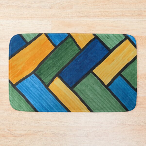Item preview, Blue, Green, Gold Herring Bone Color Blocks designed and sold by medinacreative.