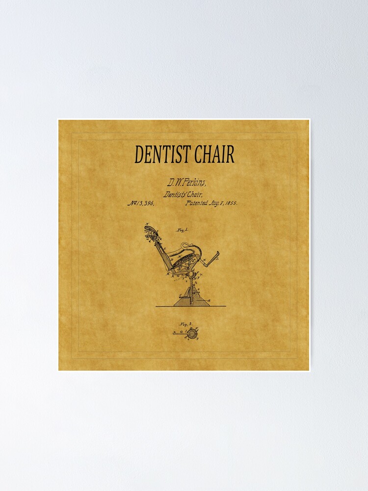 "Dentist Chair Patent 1" Poster by mollyfare Redbubble