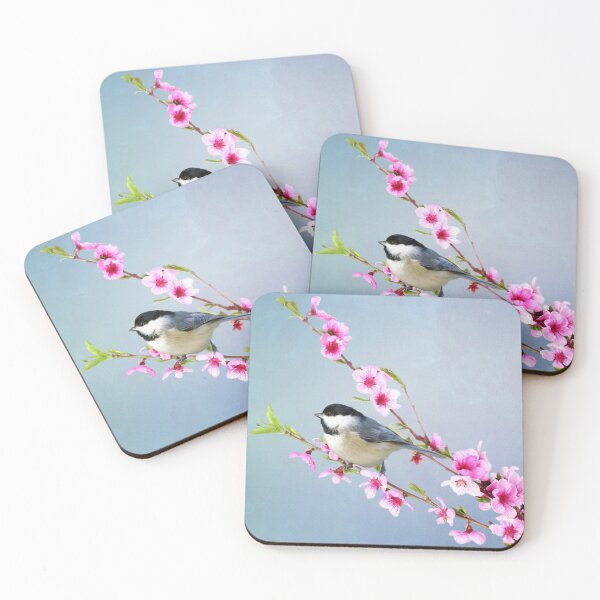 Item preview, Carolina Chickadee and Peach Blossoms designed and sold by FineArtography.