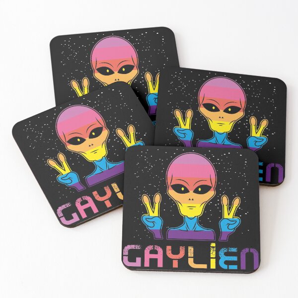 Item preview, Gay Alien Gaylien Rainbow Pride LGBT designed and sold by Sandra78.