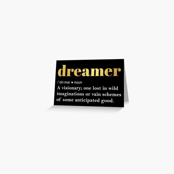 Item preview, DREAMER | Dictionary Definition Typographic Statement Design - Gold and Black designed and sold by sagestreet.