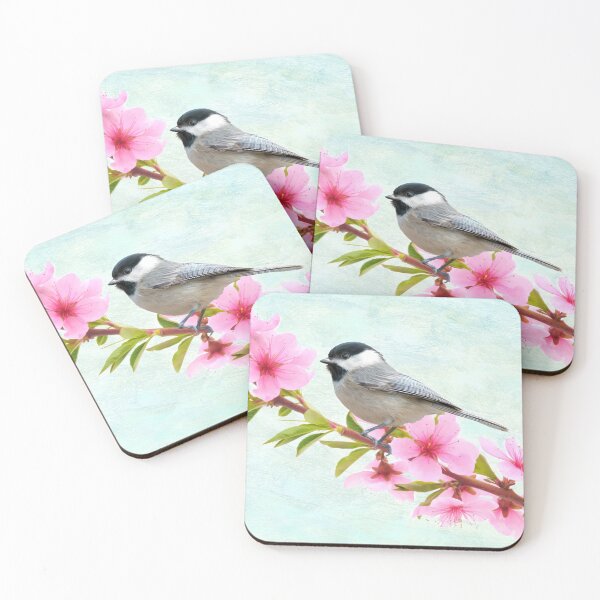 Item preview, Chickadee and Peach Blossoms designed and sold by FineArtography.