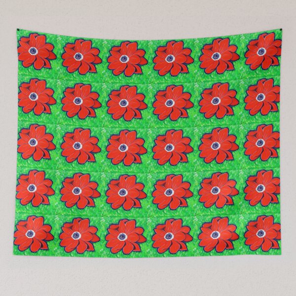 Item preview, Bright Red Windflower Painting designed and sold by Art by Kirsten Sneath.