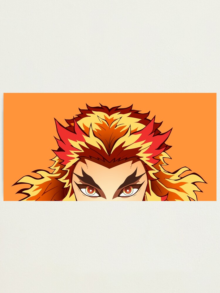 Impression Photo Kyoujurou Rengoku Peeker Le Pilier De La Flamme Tueur De Demon Par Raven Cw Redbubble