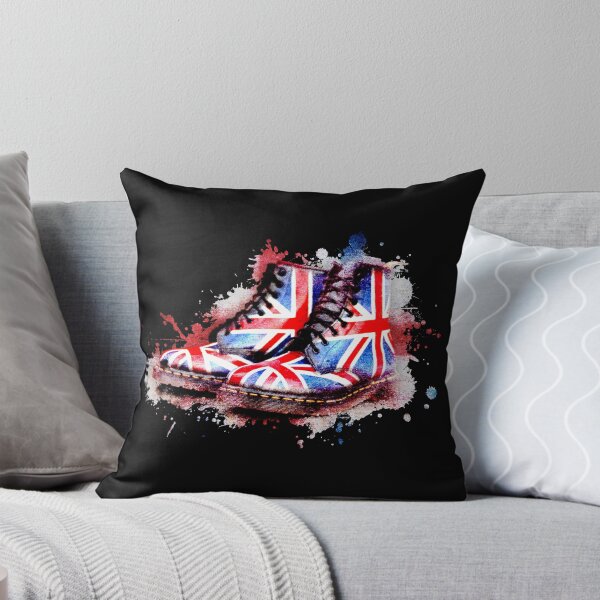 Item preview, Union Jack Dr Martens boots on black designed and sold by Retro Futurist.