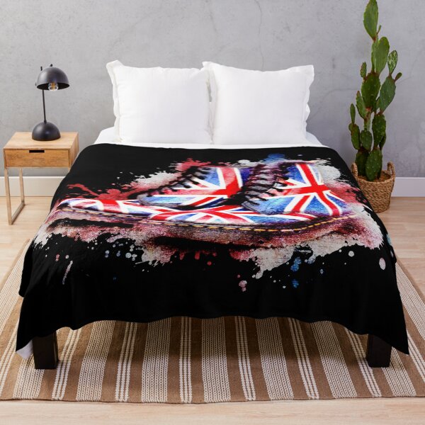 Item preview, Union Jack Dr Martens boots on black designed and sold by Retro Futurist.