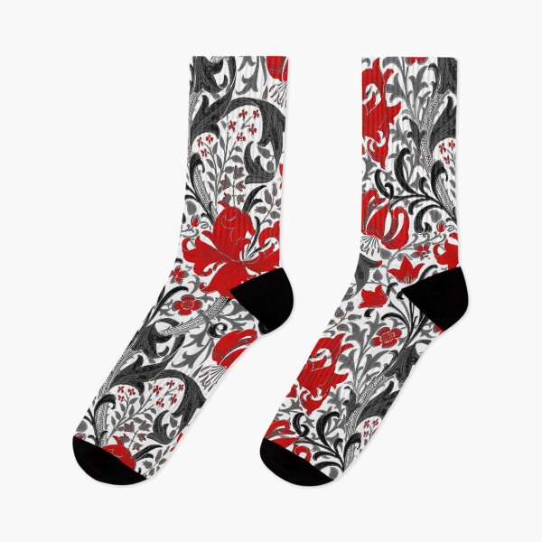 Item preview, William Morris Iris and Lily, Black, White and Red designed and sold by Marymarice.