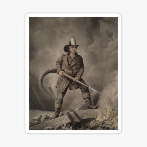 Item preview, American Fireman Facing The Enemy Vintage designed and sold by GumptionLLC.