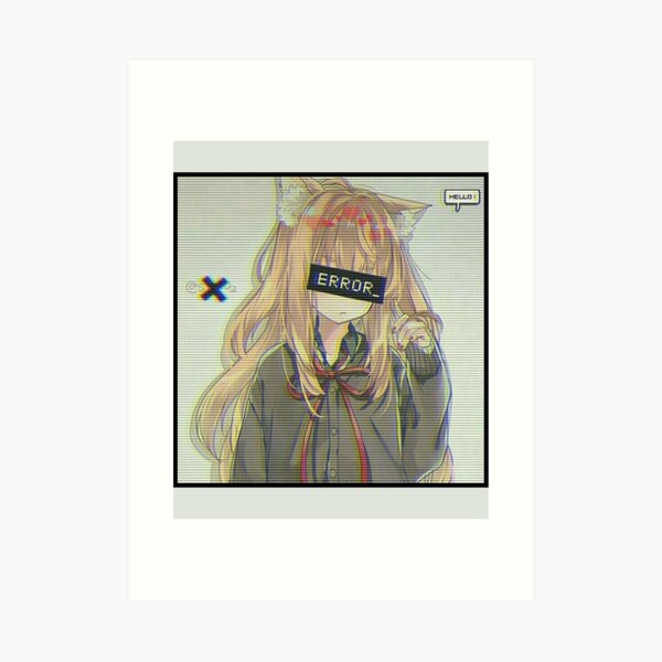 Error Glitch - Sad Anime Girl Art Board Print for Sale by LEVANKOV Items