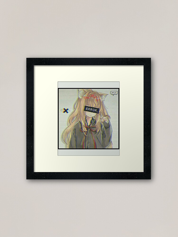 Error Glitch - Sad Anime Girl Art Board Print for Sale by