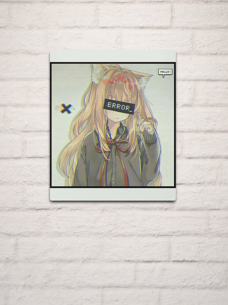 Error Glitch - Sad Anime Girl Art Board Print for Sale by