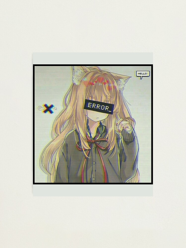 Error Glitch - Sad Anime Girl Art Board Print for Sale by