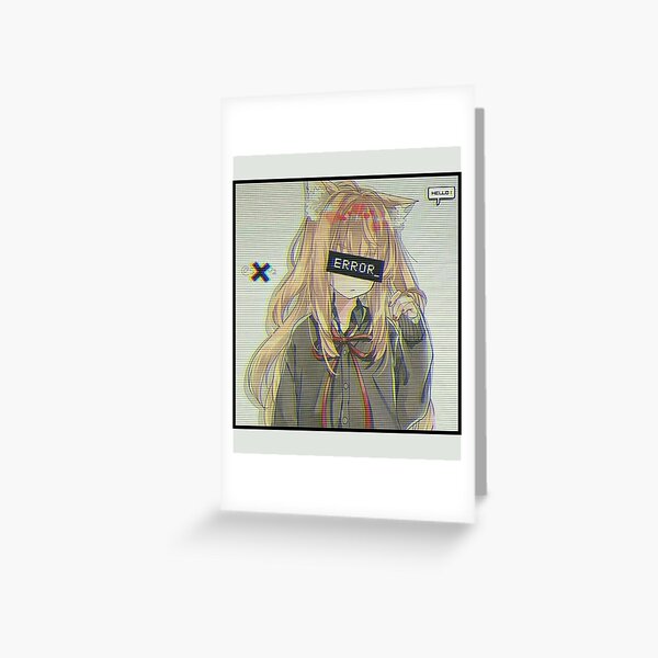 Error Glitch - Sad Anime Boy | Art Board Print