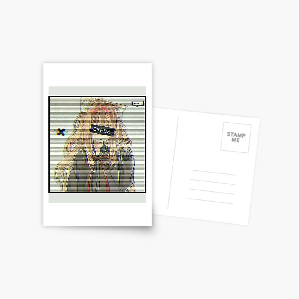 Error Glitch - Sad Anime Girl | Art Board Print