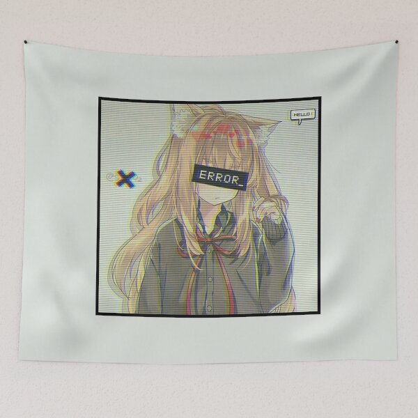 Item preview, Error Glitch - Sad Anime Girl designed and sold by Daddydesigns Clothing.