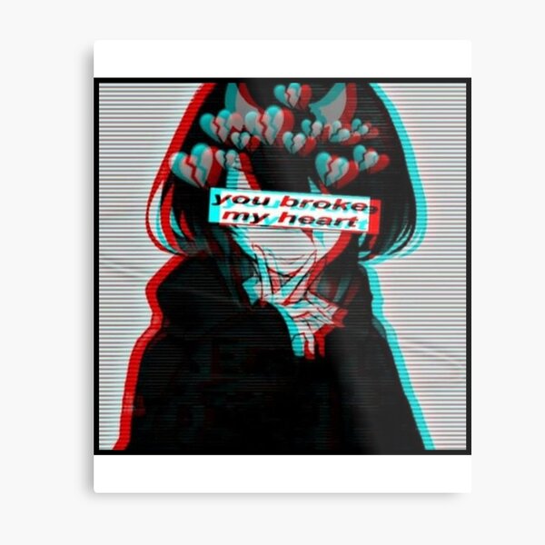 You Broke My Heart - Sad Anime Girl Metal Print for Sale by LEVANKOV Items