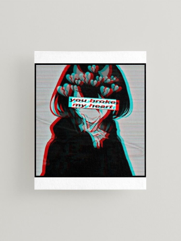 Error Glitch - Sad Anime Girl Art Board Print for Sale by LEVANKOV Items