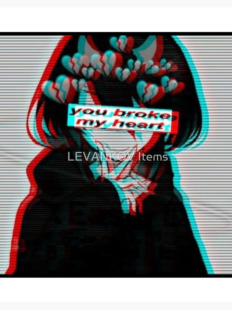 Error Glitch - Sad Anime Girl | Art Board Print