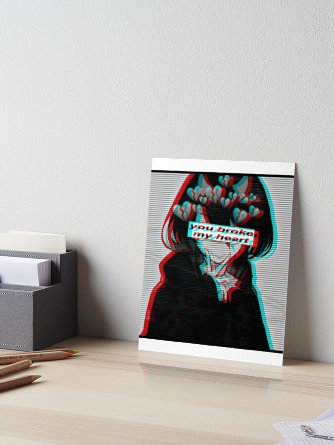 Error Glitch - Sad Anime Girl Art Board Print for Sale by LEVANKOV Items