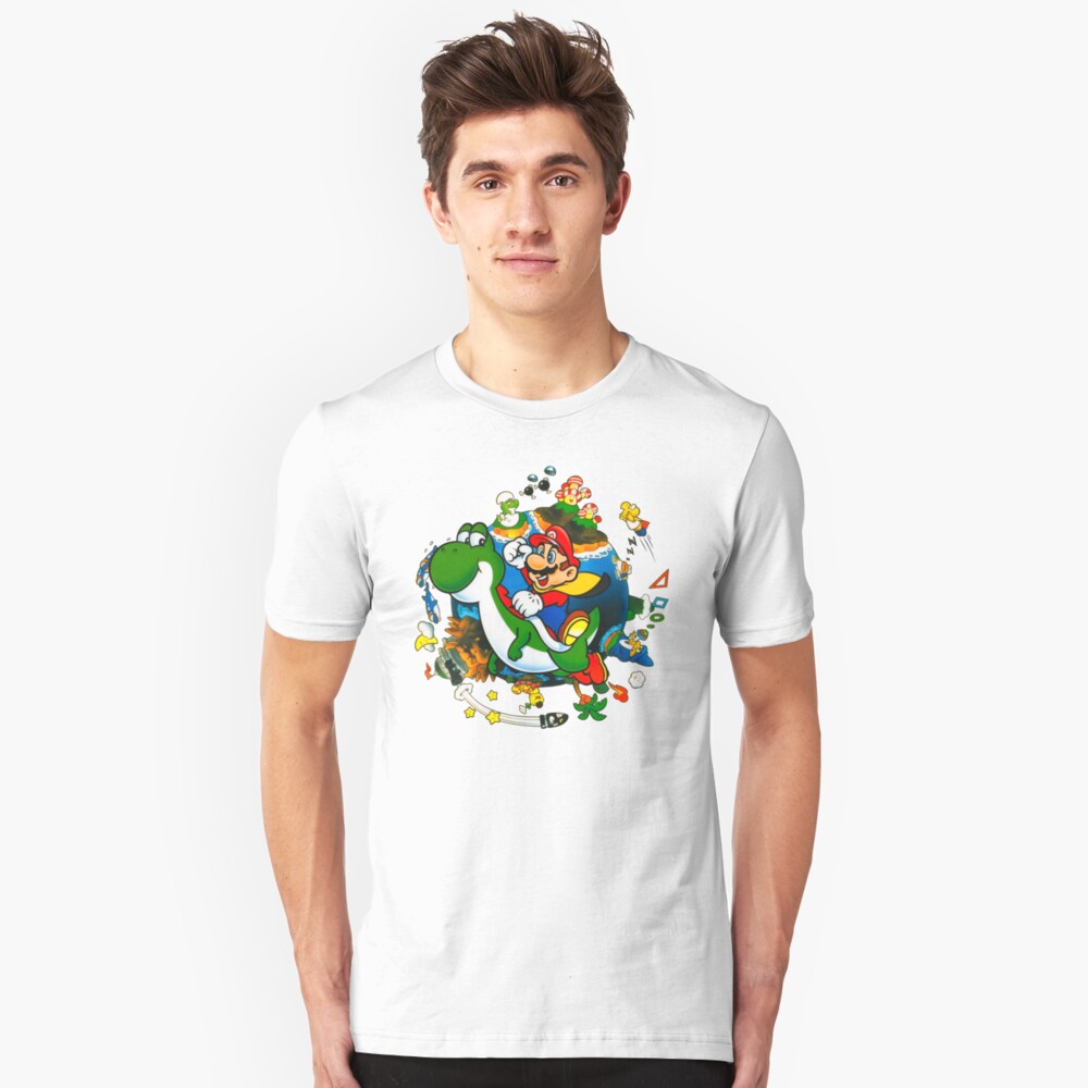 Super Mario World Planet. Slim Fit T-Shirt