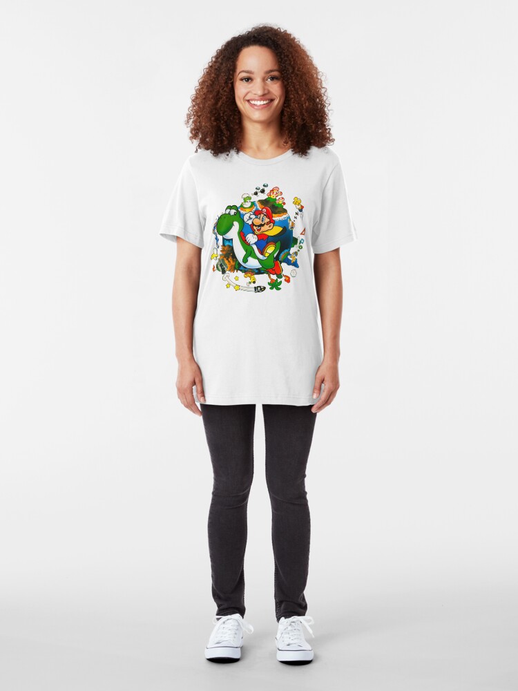 Alternate view of Super Mario World Planet. Slim Fit T-Shirt