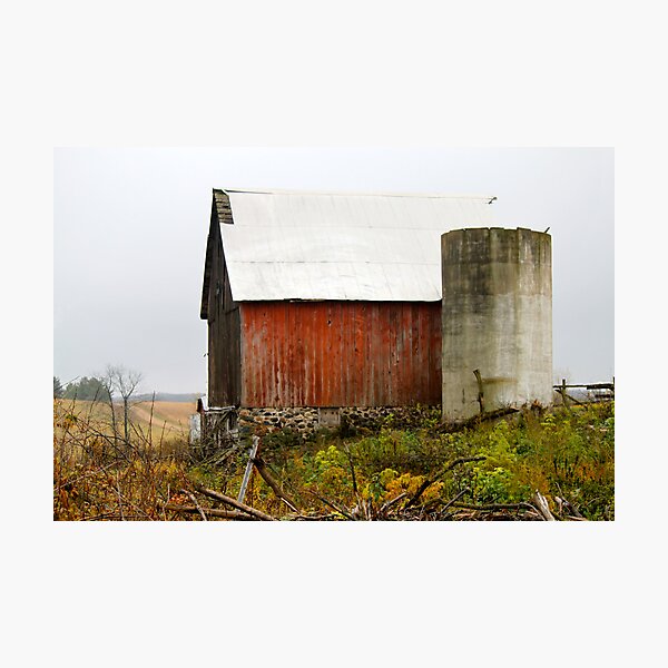 Red Barn on the Farm Photographic Print