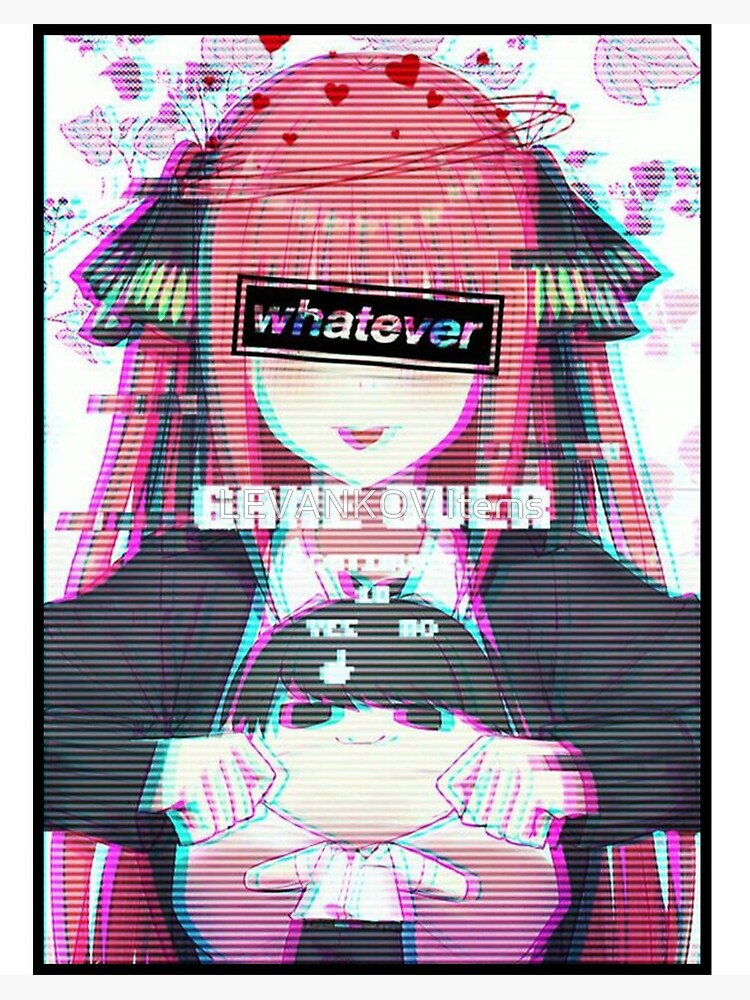 Error Glitch - Sad Anime Girl Art Board Print for Sale by