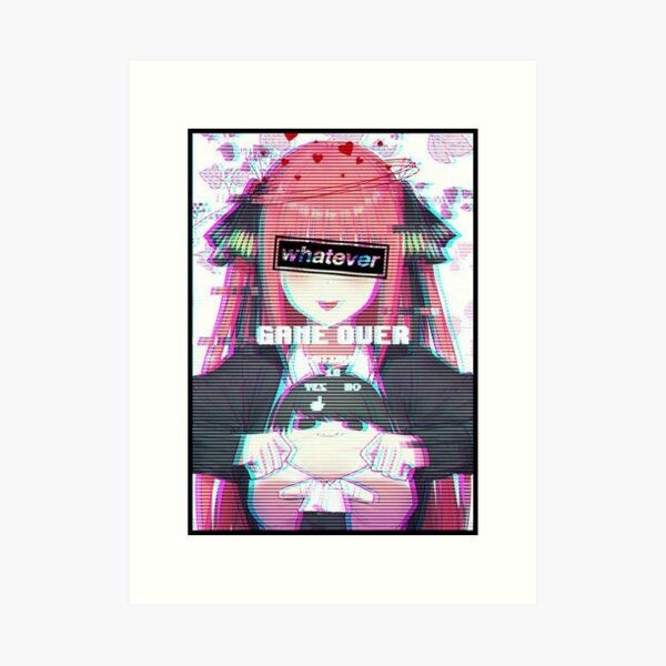 Error Glitch - Sad Anime Boy | Art Board Print