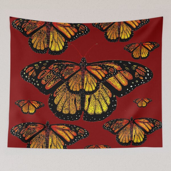 Item preview,  RUSTY BROWN, BLACK MONARCH BUTTERFLIES DESIGN designed and sold by sharlesart.