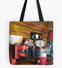 A Collection of 3D Vintage Space Toys Tote Bag