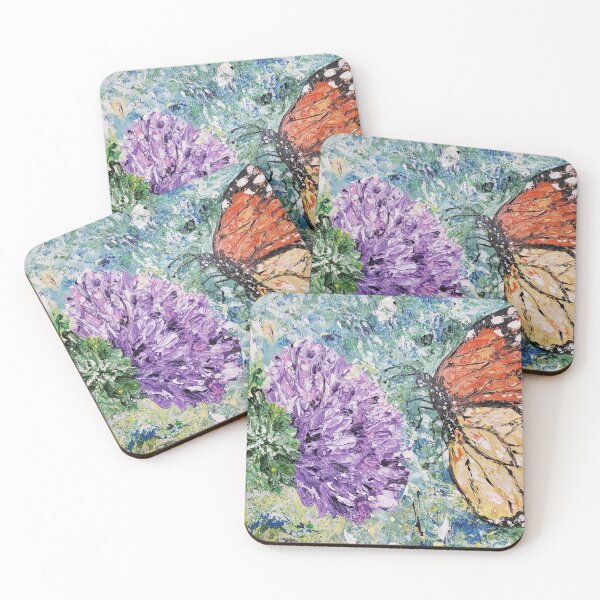 Artikelvorschau, Lila Wildflower und Monarchfalter entworfen und verkauft von LivingArtBrenda.