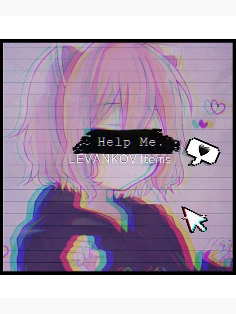 Help Me - Sad Anime Girl Art Board Print for Sale by LEVANKOV Items