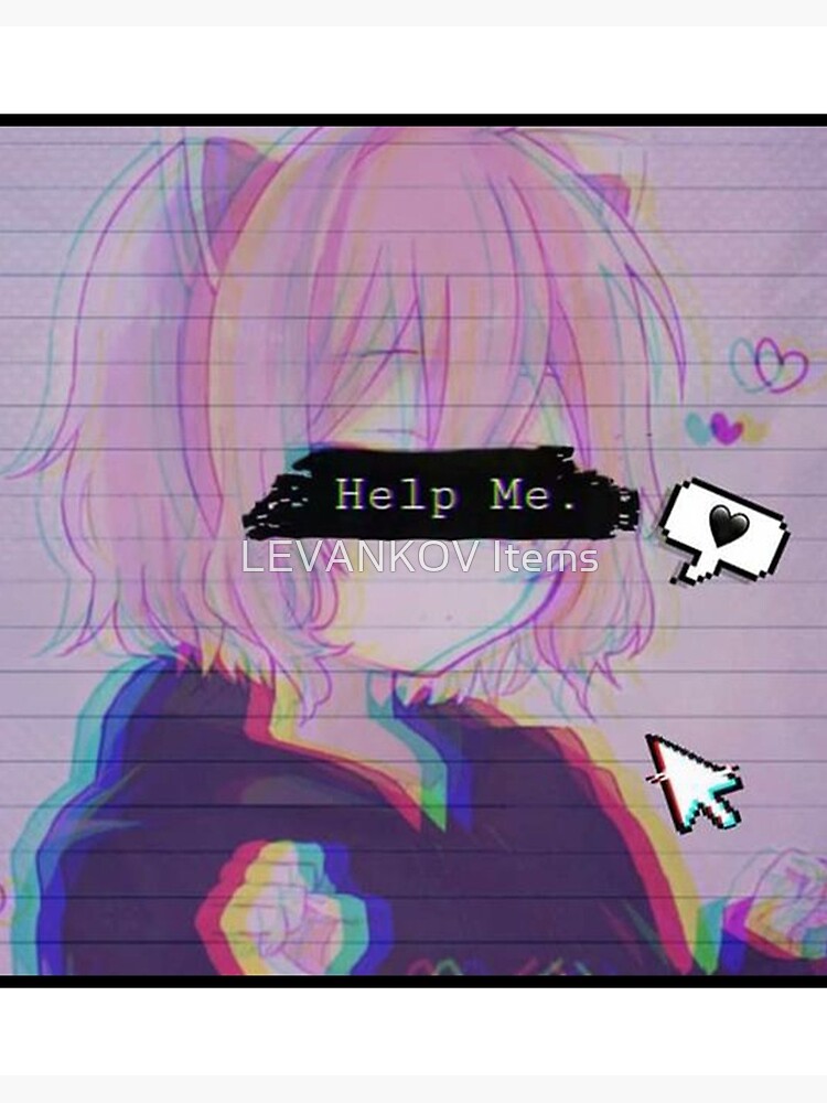 Help Me - Sad Anime Girl Art Board Print for Sale by LEVANKOV