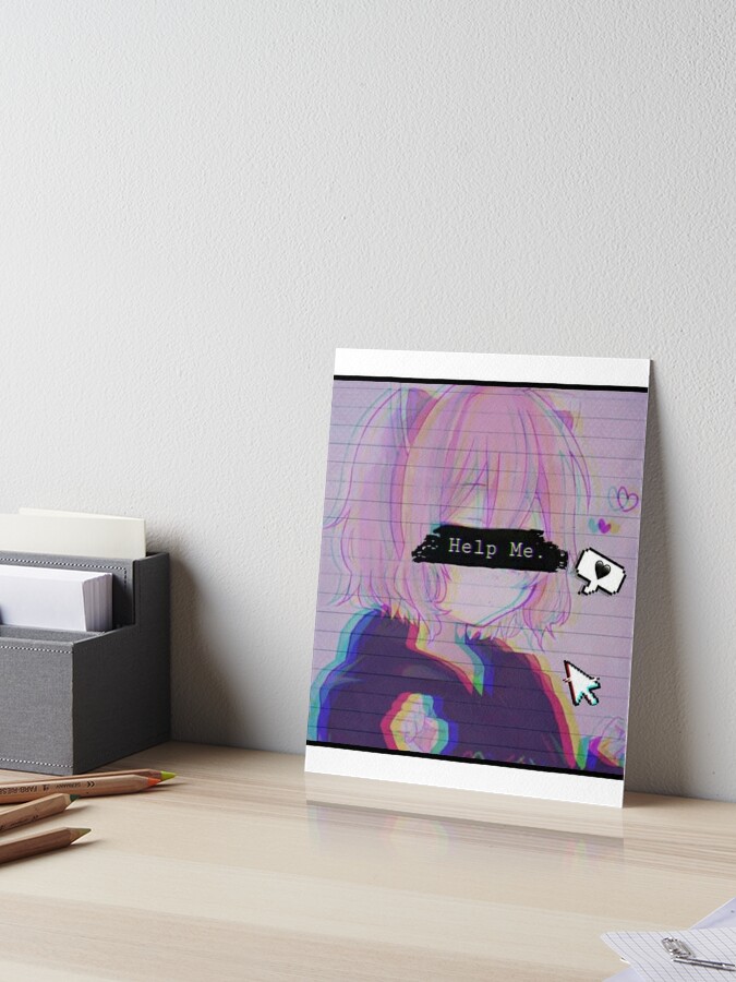 Help Me - Sad Anime Girl | Art Board Print