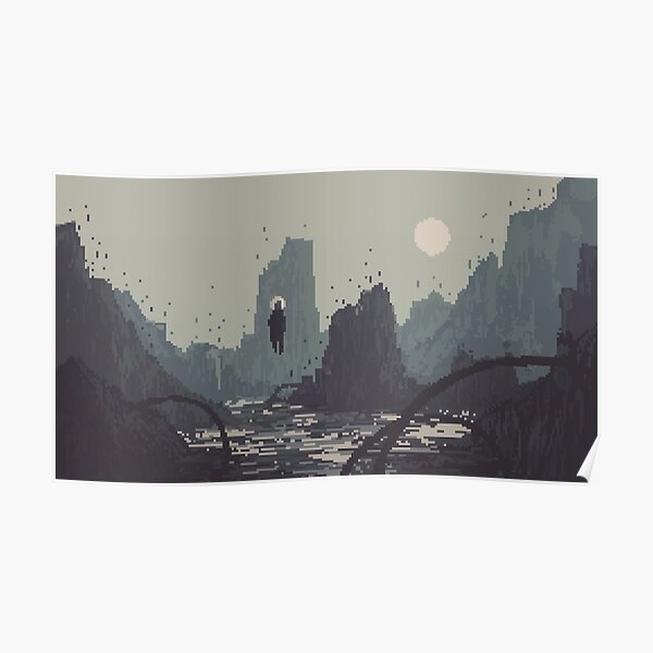 Pixel Art Landscape 001 Poster