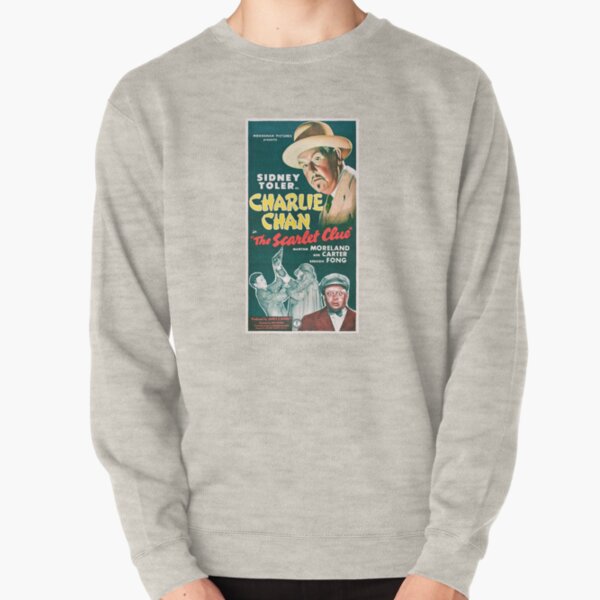 Vintage Hollywood Nostalgia The Scarlet Clue Charlie Chan Benson Fong Film Movie Advertisement Poster Pullover Sweatshirt