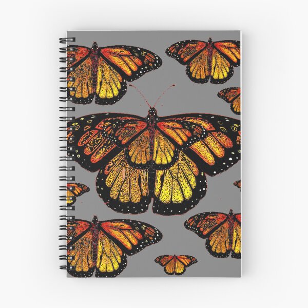 Item preview, MONARCH STYLE BUTTERFLIES ON GREY ART designed and sold by sharlesart.