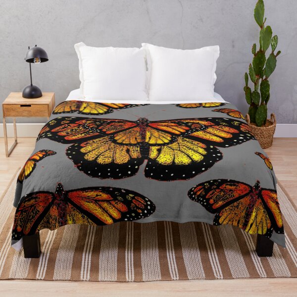 Item preview, MONARCH STYLE BUTTERFLIES ON GREY ART designed and sold by sharlesart.