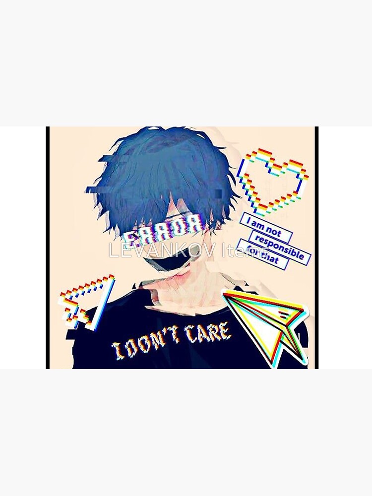 Error Glitch - Sad Anime Boy | Art Board Print