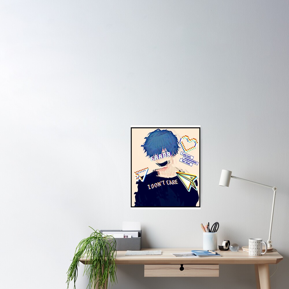 Error Glitch - Sad Anime Boy Art Board Print for Sale by LEVANKOV