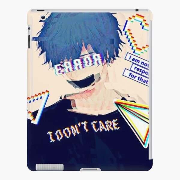 Help Me Glitch Sad Anime Boy Ipad Case Skin By Simouser Redbubble