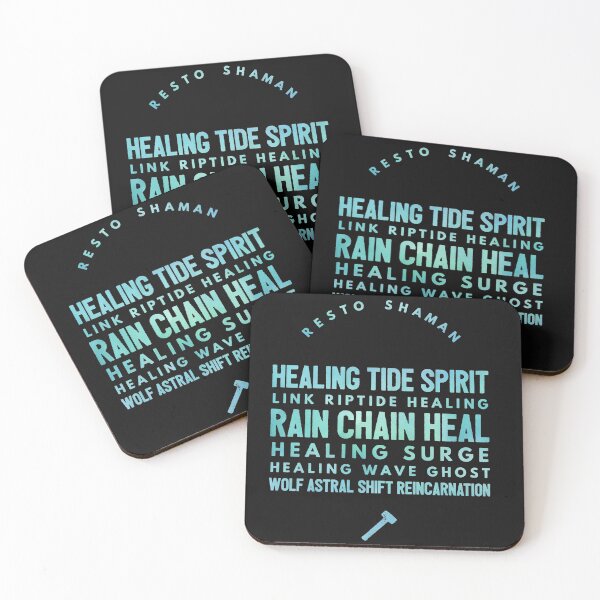Item preview, Shaman Resto Healer DnD Spells - Raider Love - Cons - Streamers - Blue Healing Rain designed and sold by CloudDance.