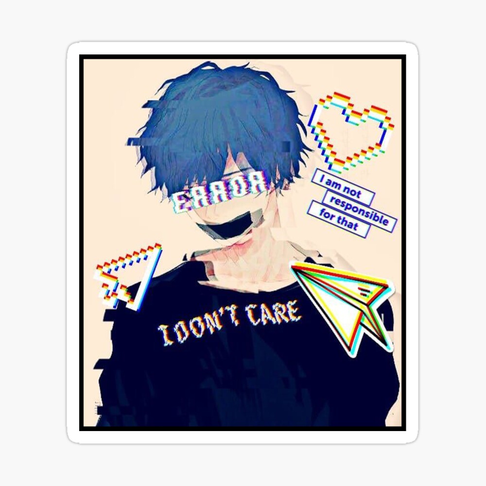 Glitch Sad Anime Boy Pfp T Shirt Cheap