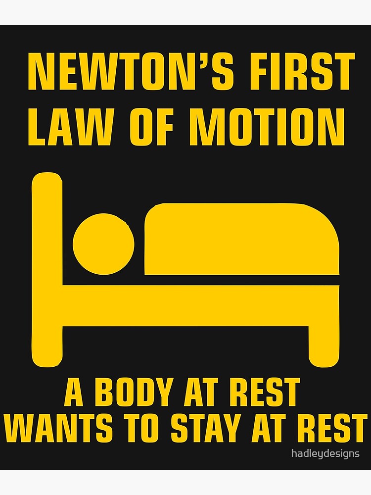 Newtons First Law Of Motion Funny Physics T For Teacher Poster For Sale By Hadleydesigns 4663