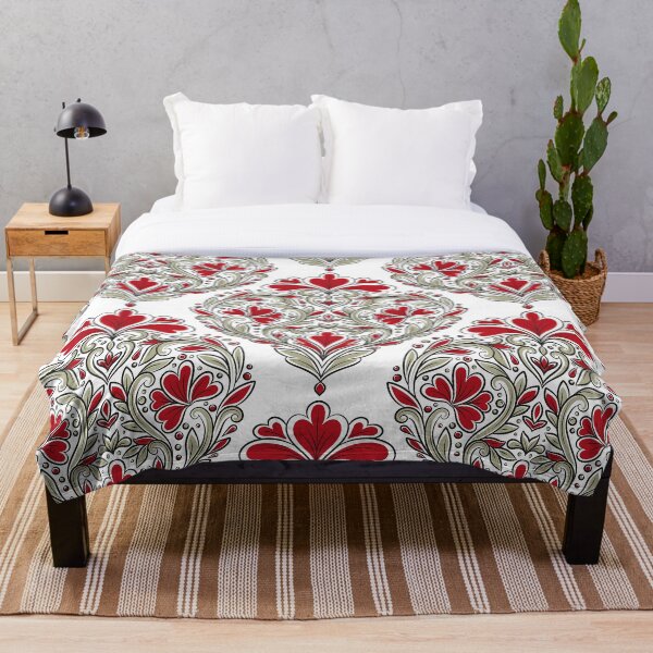 Artikelvorschau, Leidenschaft. Rotes und beige dekoratives Blumenmuster. entworfen und verkauft von Annartlab.